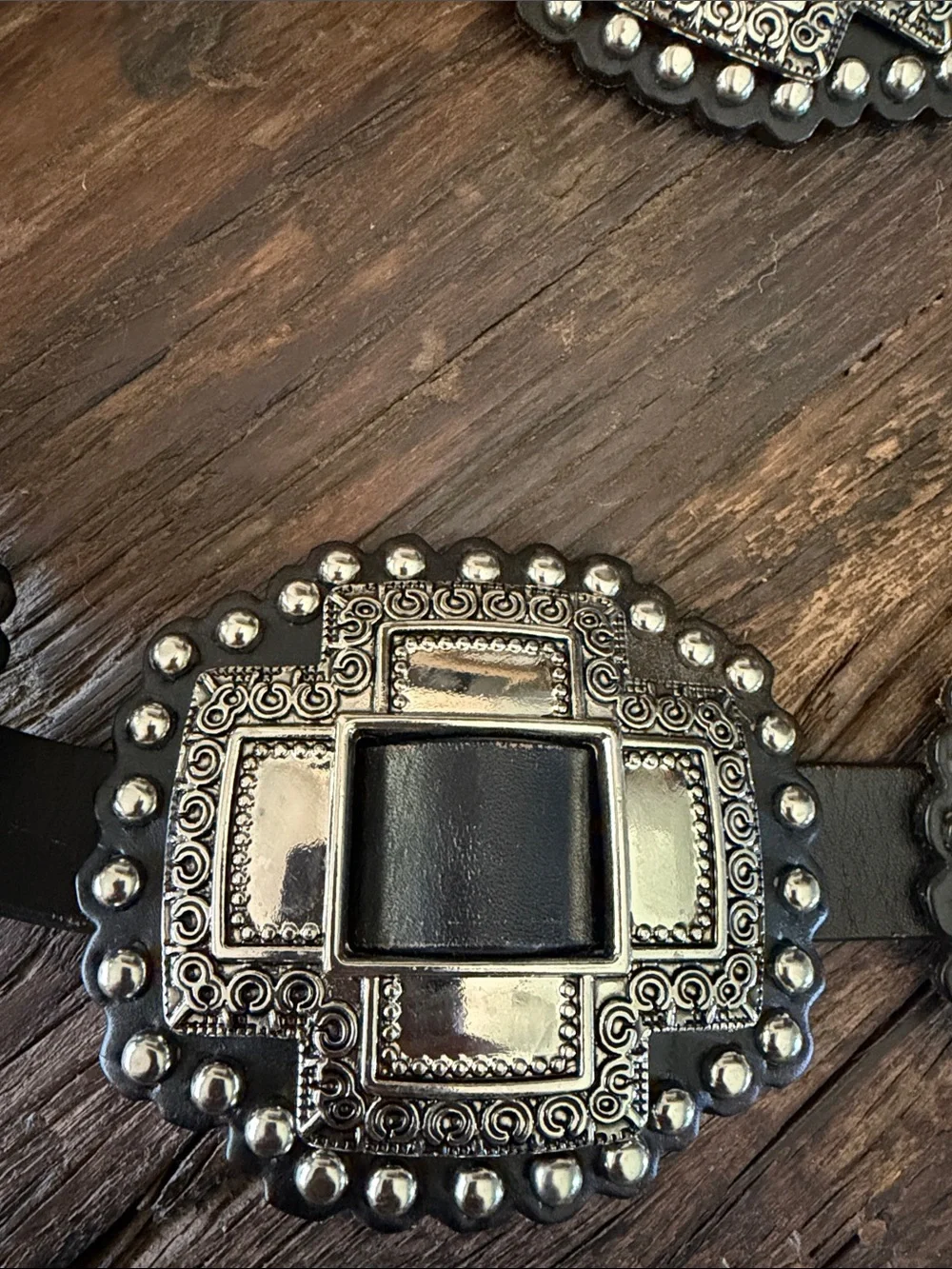 N/A black leather